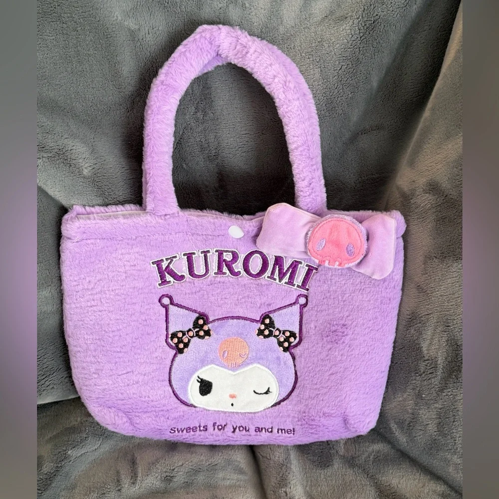 ❤️❤️SANRIO MYSTERY BUNDLE w/ Purple Karomi Plush Tote Bag Snap Closure